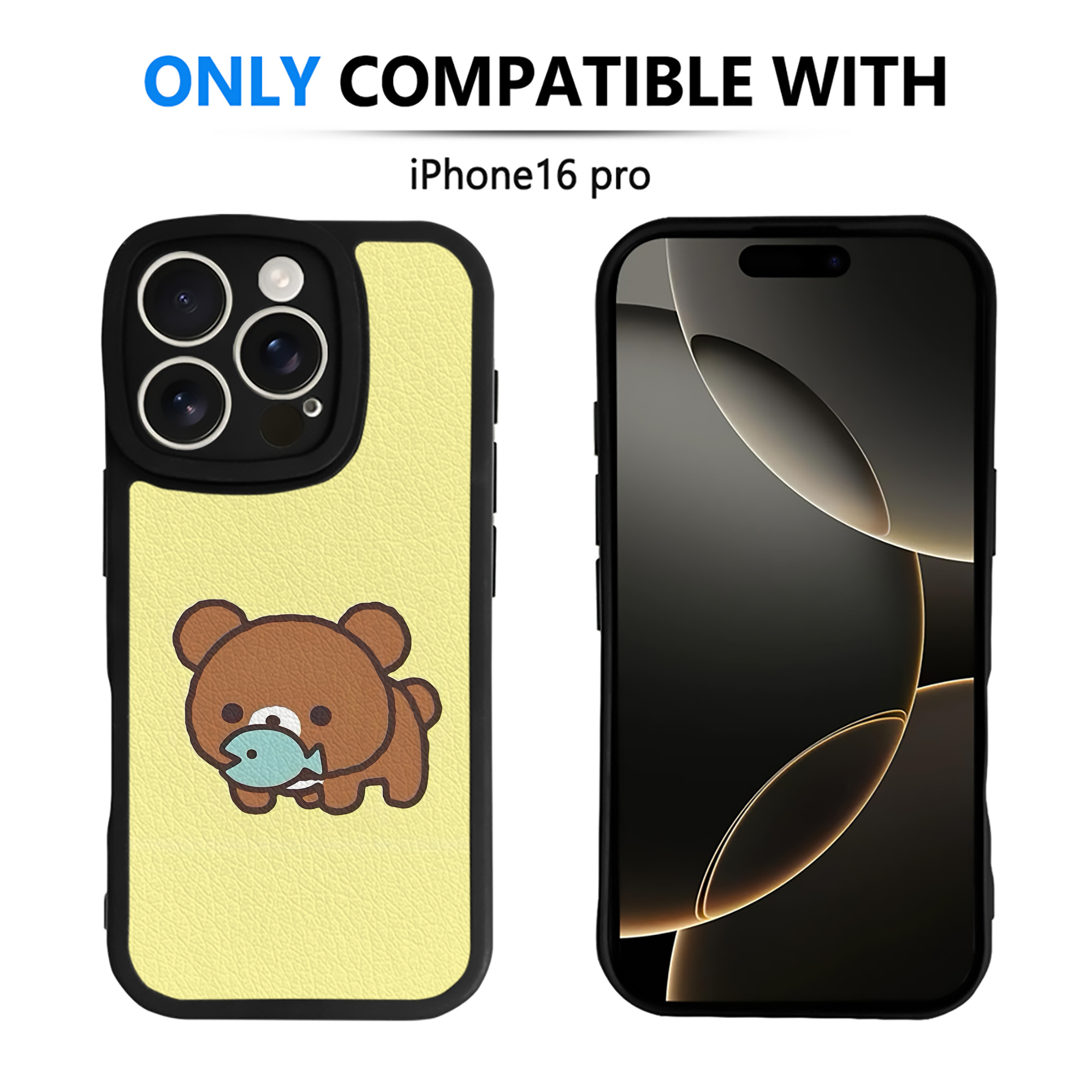 （画像用） リラックマ リラックマ キイロイトリ Rilakkuma Korilakkuma Kiiroitori 【iPhone 16シリーズ対応】シリコンスマホケース（レザー調） 材質：シリコン